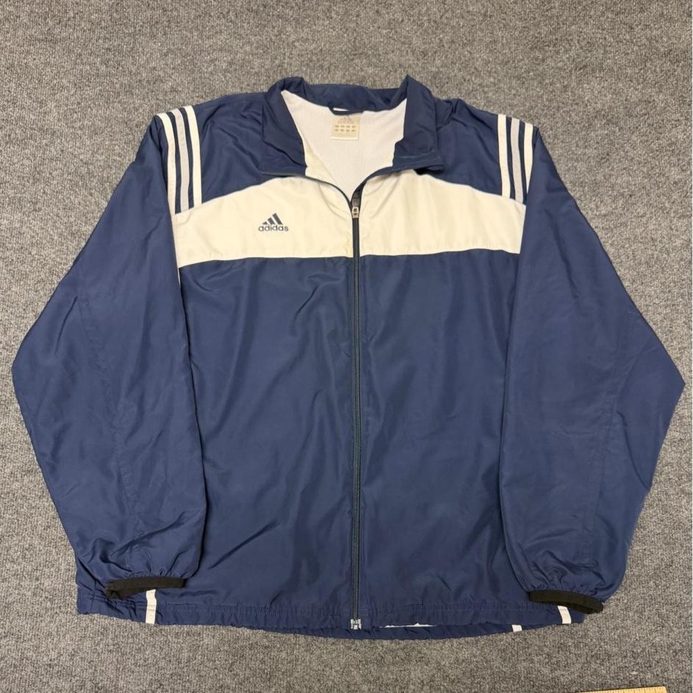 Y2K Navy Blue Adidas Track Suit Windbreaker Jacket